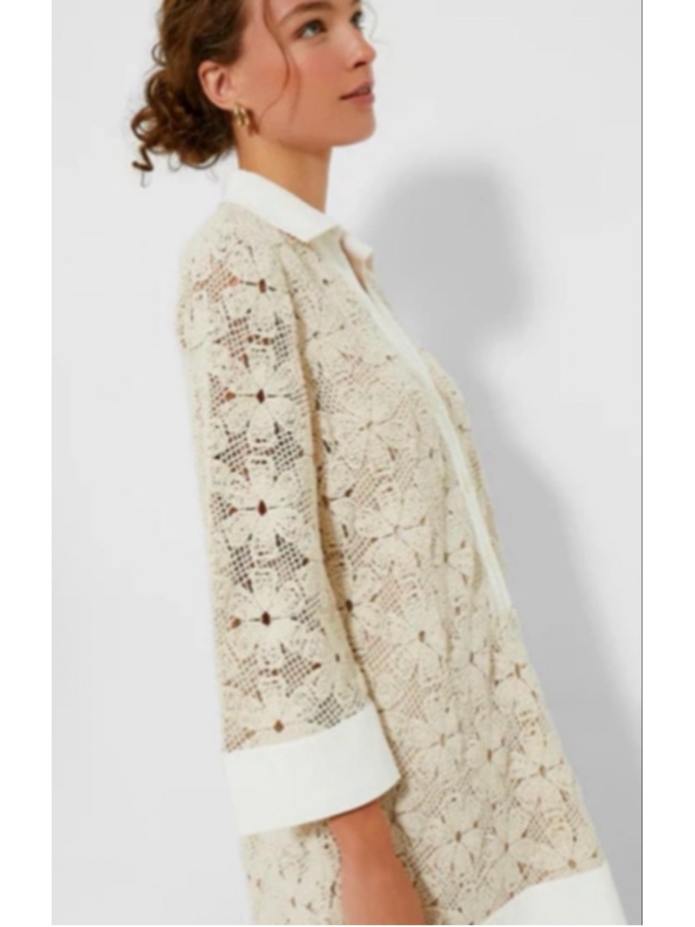 NWT Tuckernuck Tan Crochet Collier Mini Dress XL - Picture 4 of 8